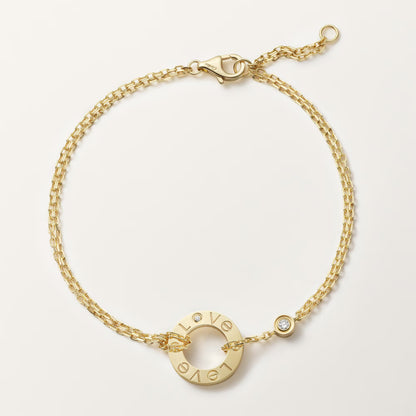 Love Bracelet on Chain 2 Diamonds