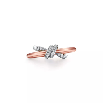 Ring in Rose gold and Platinum with Diamonds