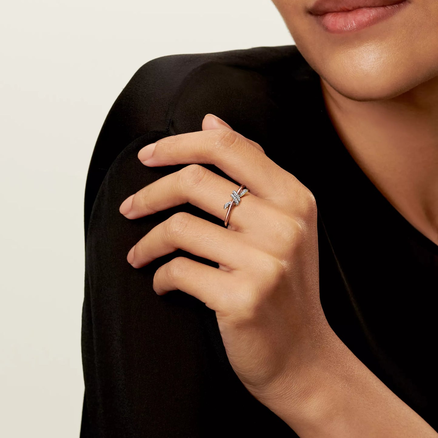 Ring in Rose gold and Platinum with Diamonds