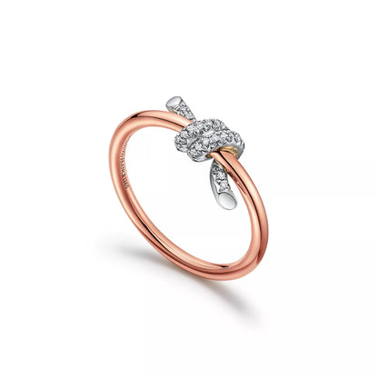 Ring in Rose gold and Platinum with Diamonds