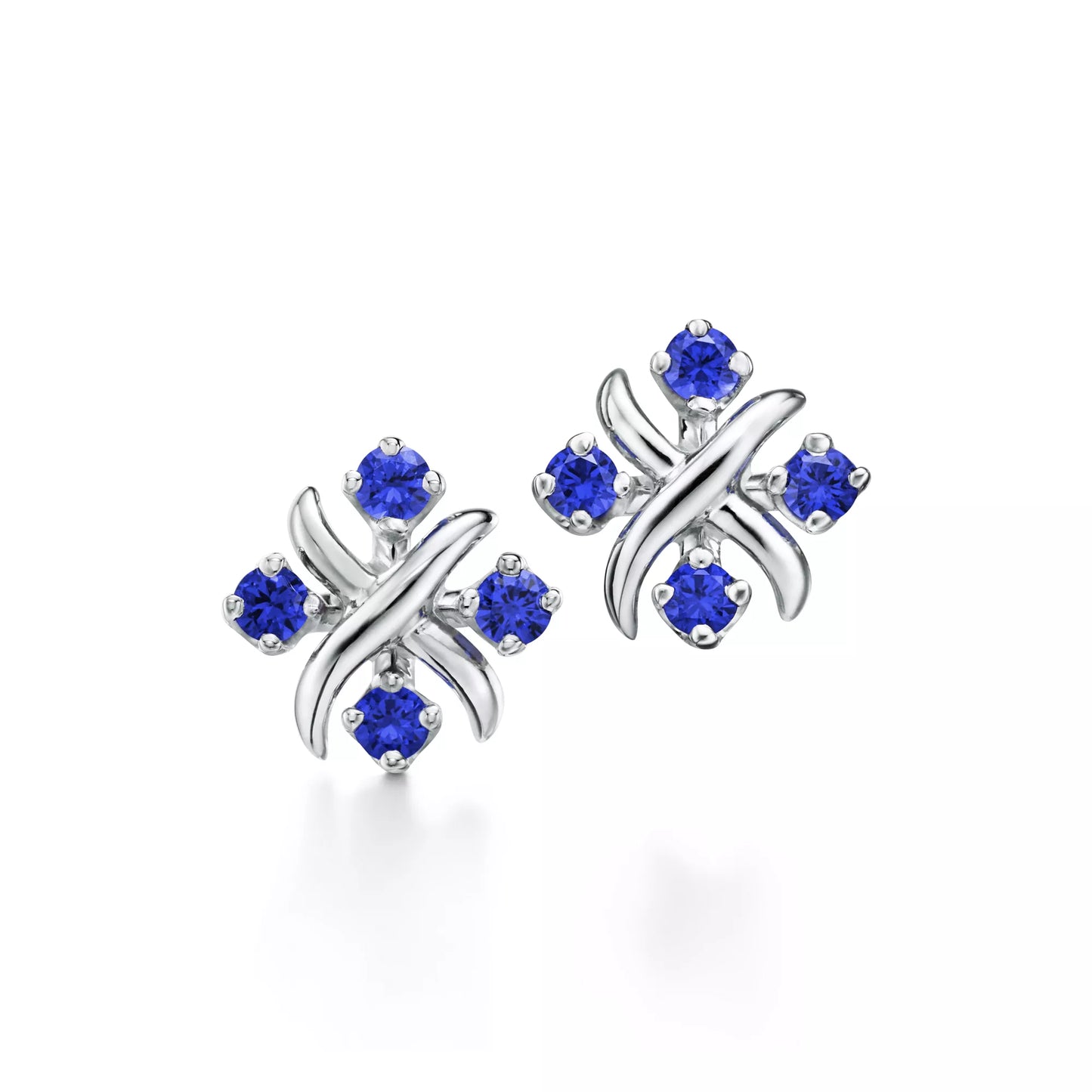 Sixteen Stone Platinum Sapphires Studs