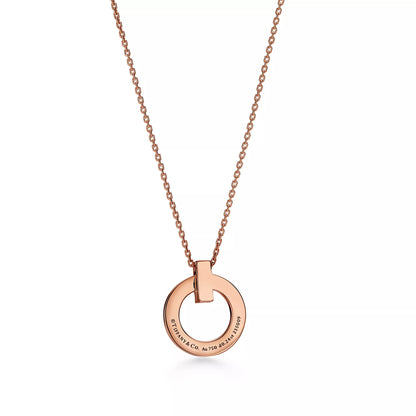 T1 Narrow Circle Pendant with Pave Diamonds