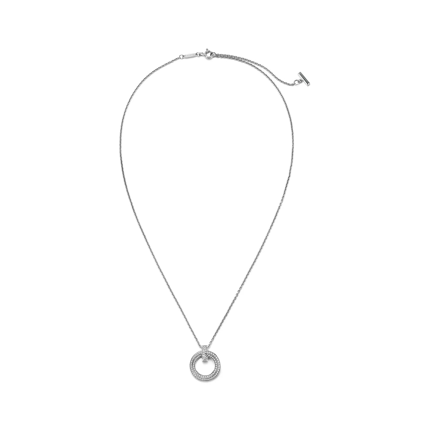 T1 Narrow Circle Pendant with Pave Diamonds