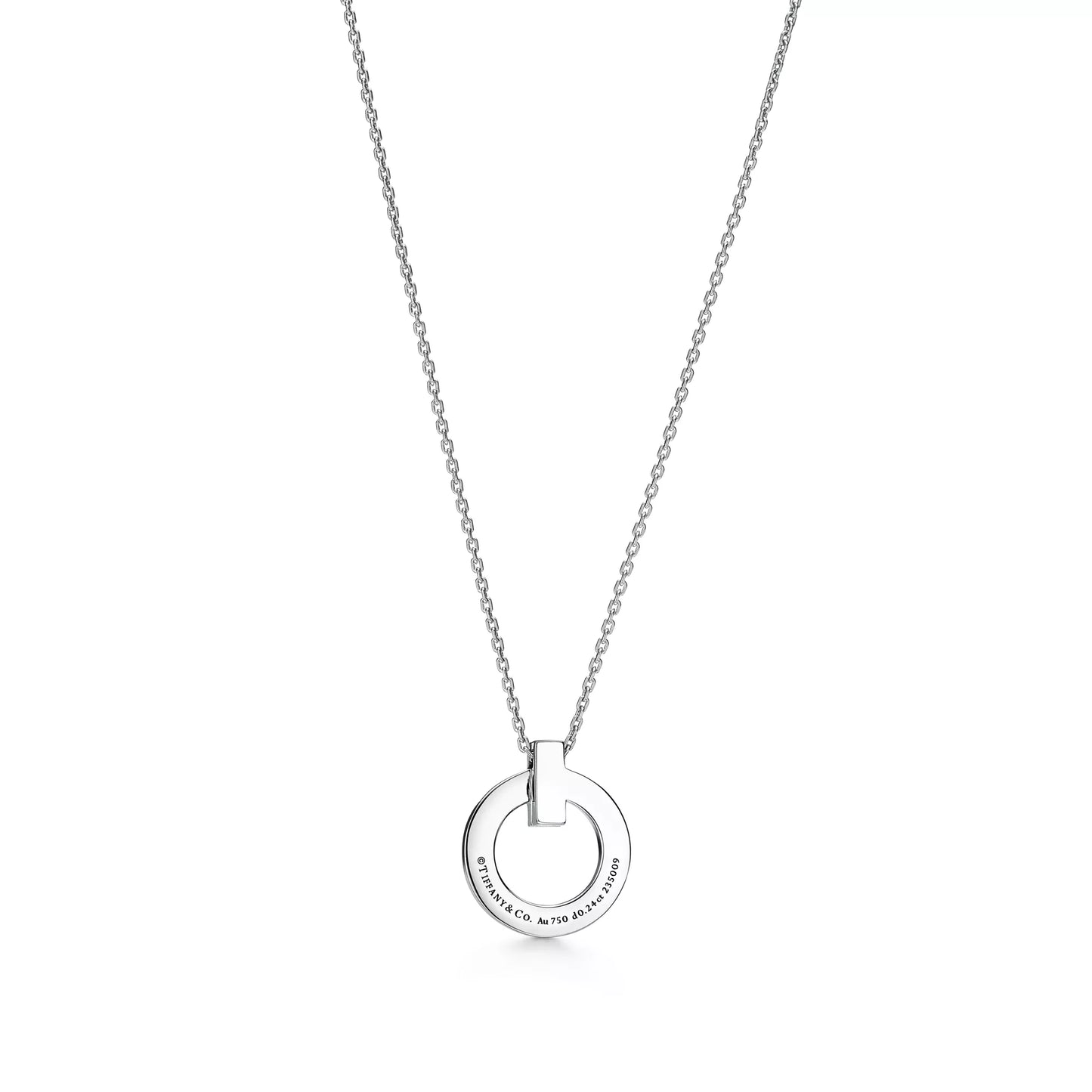 T1 Narrow Circle Pendant with Pave Diamonds