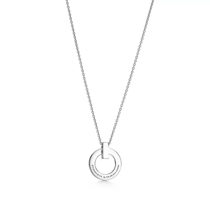 T1 Narrow Circle Pendant with Pave Diamonds