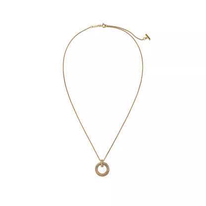 T1 Narrow Circle Pendant with Pave Diamonds