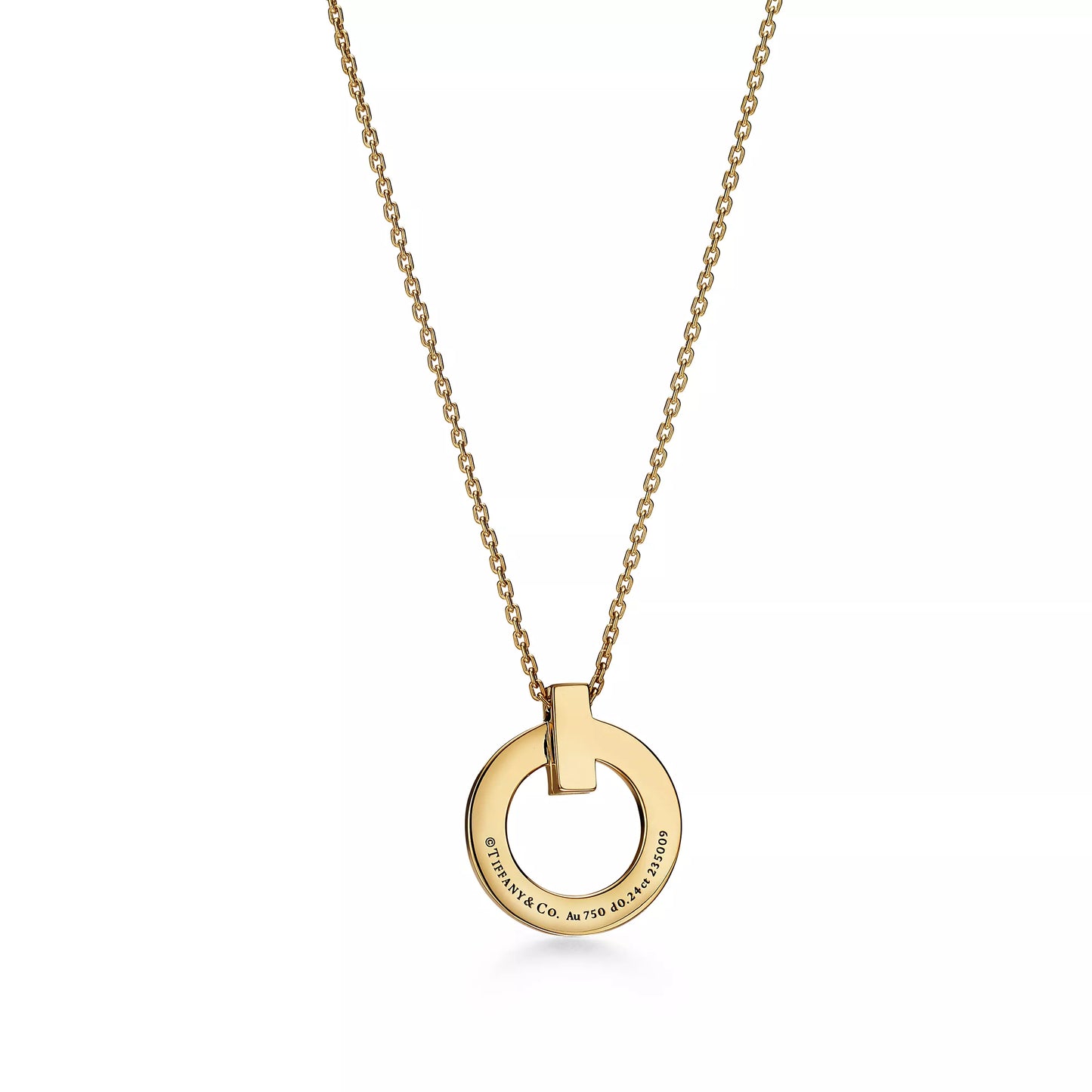 T1 Narrow Circle Pendant with Pave Diamonds