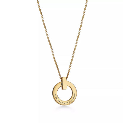 T1 Narrow Circle Pendant with Pave Diamonds