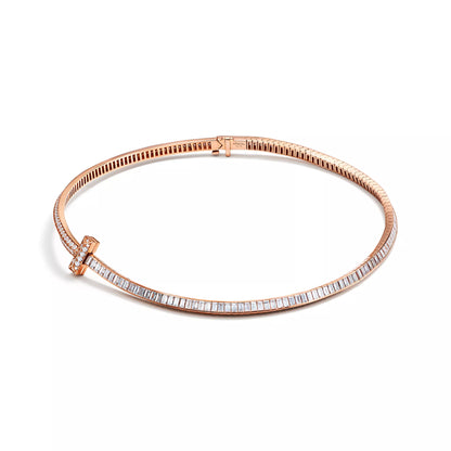 T1 Necklace Pave with Baguette Diamonds