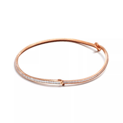 T1 Necklace Pave with Baguette Diamonds