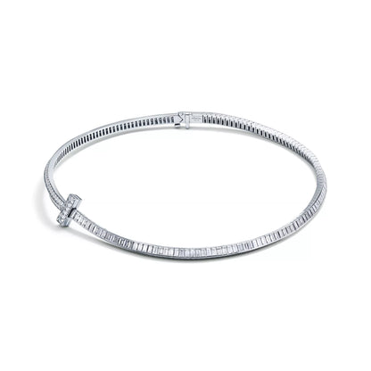 T1 Necklace Pave with Baguette Diamonds
