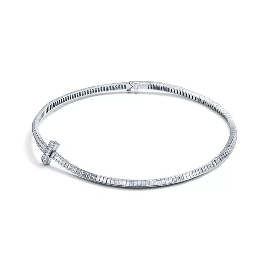 T1 Necklace Pave with Baguette Diamonds