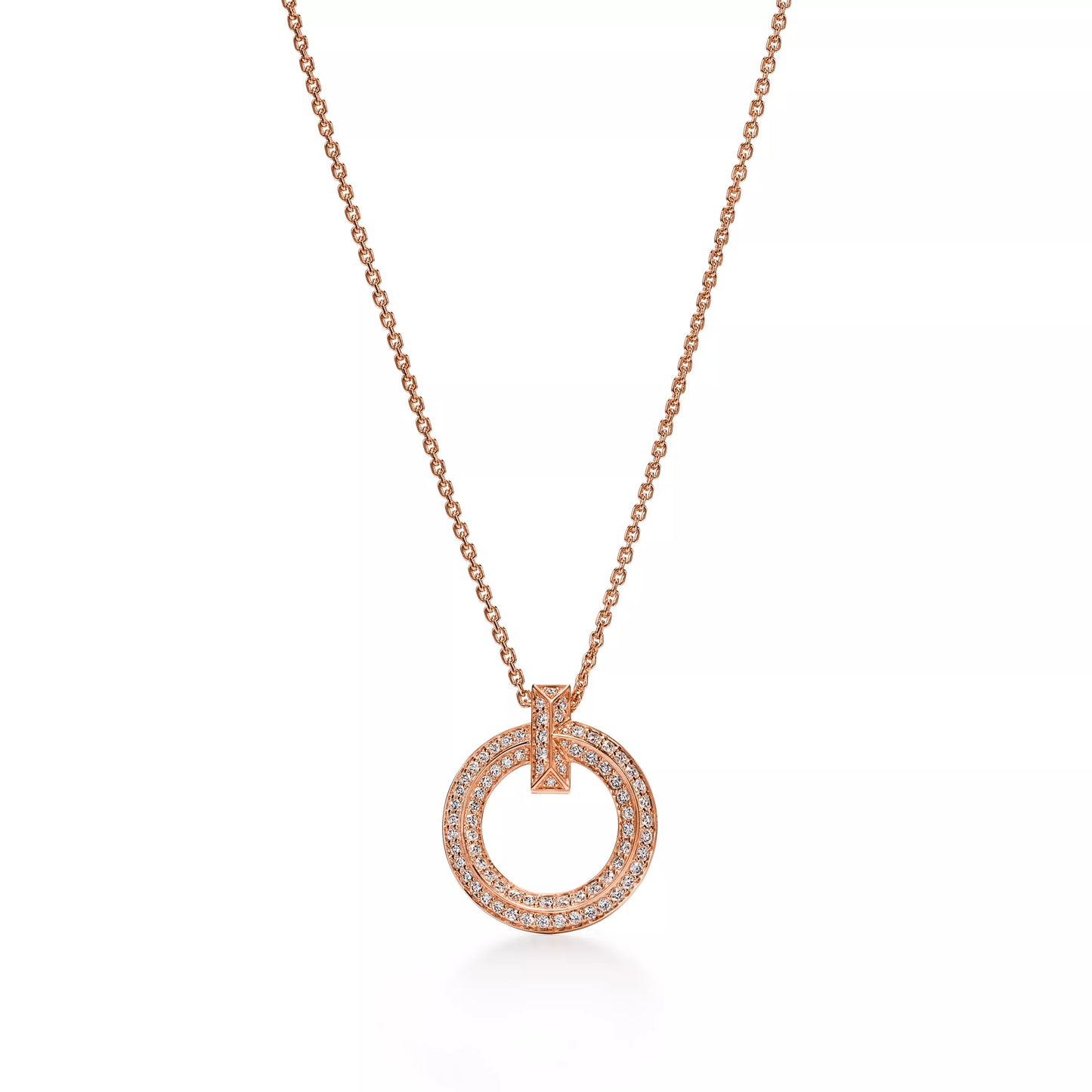T1 Circle Pendant with Diamonds