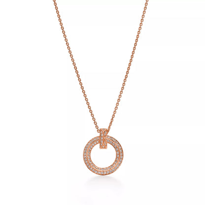 T1 Circle Pendant with Diamonds