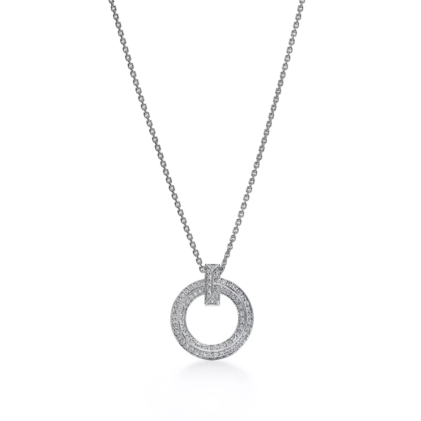T1 Circle Pendant with Diamonds