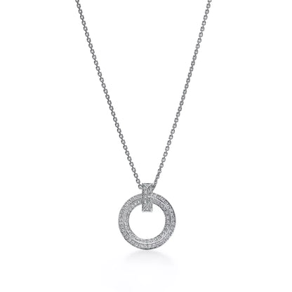 T1 Circle Pendant with Diamonds