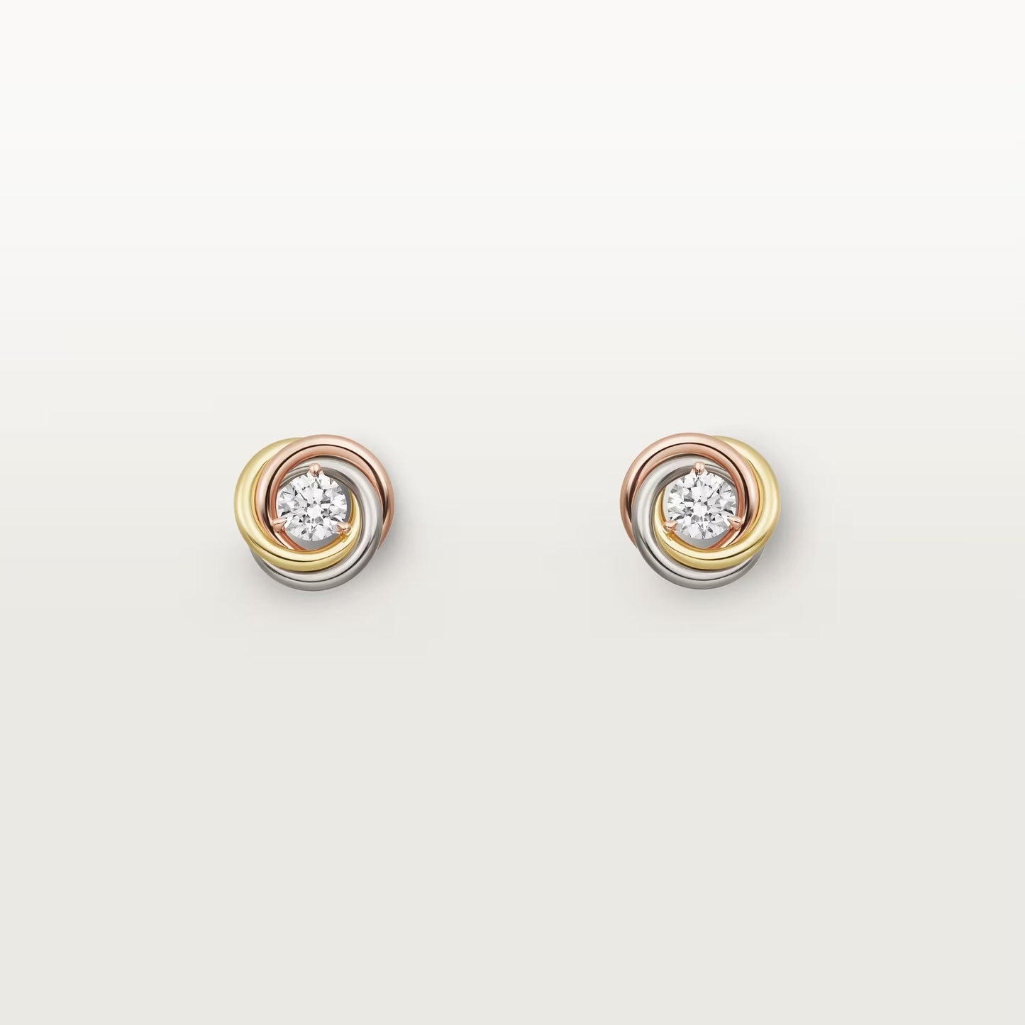 Trinity Stud Earrings 2 Diamonds