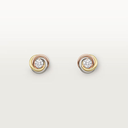 Trinity Stud Earrings 2 Diamonds