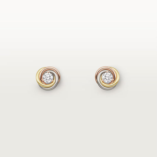 Trinity Stud Earrings 2 Diamonds