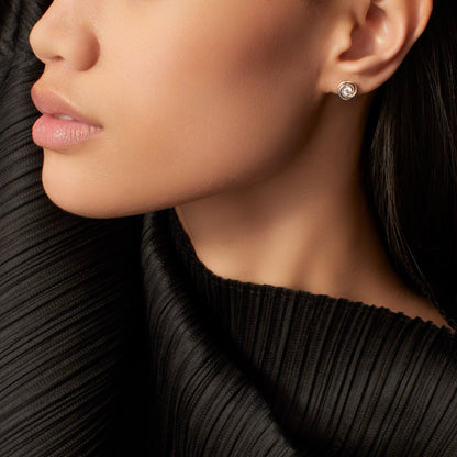 Trinity Stud Earrings 2 Diamonds