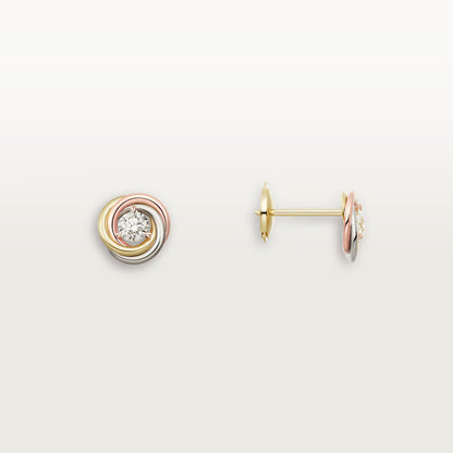 Trinity Stud Earrings 2 Diamonds