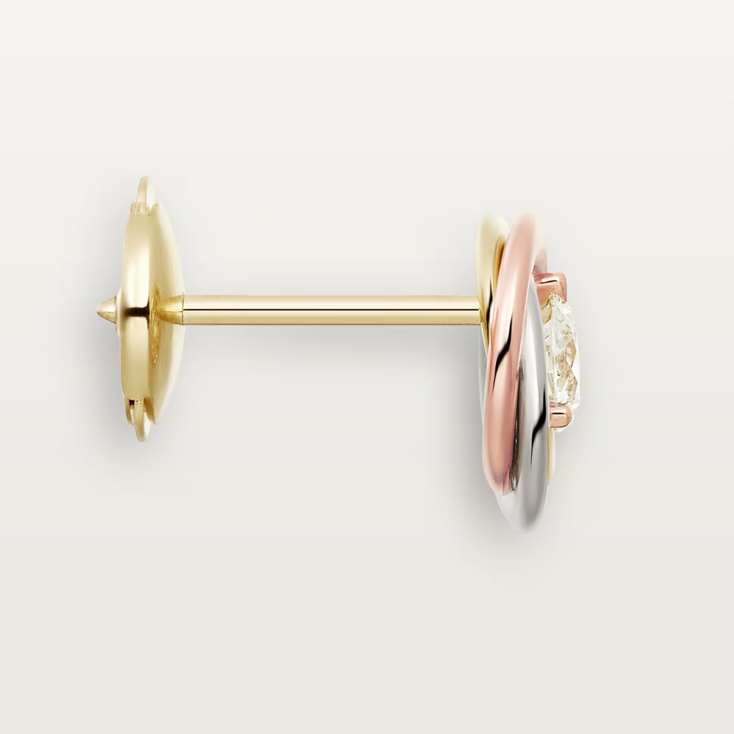 Trinity Stud Earrings 2 Diamonds