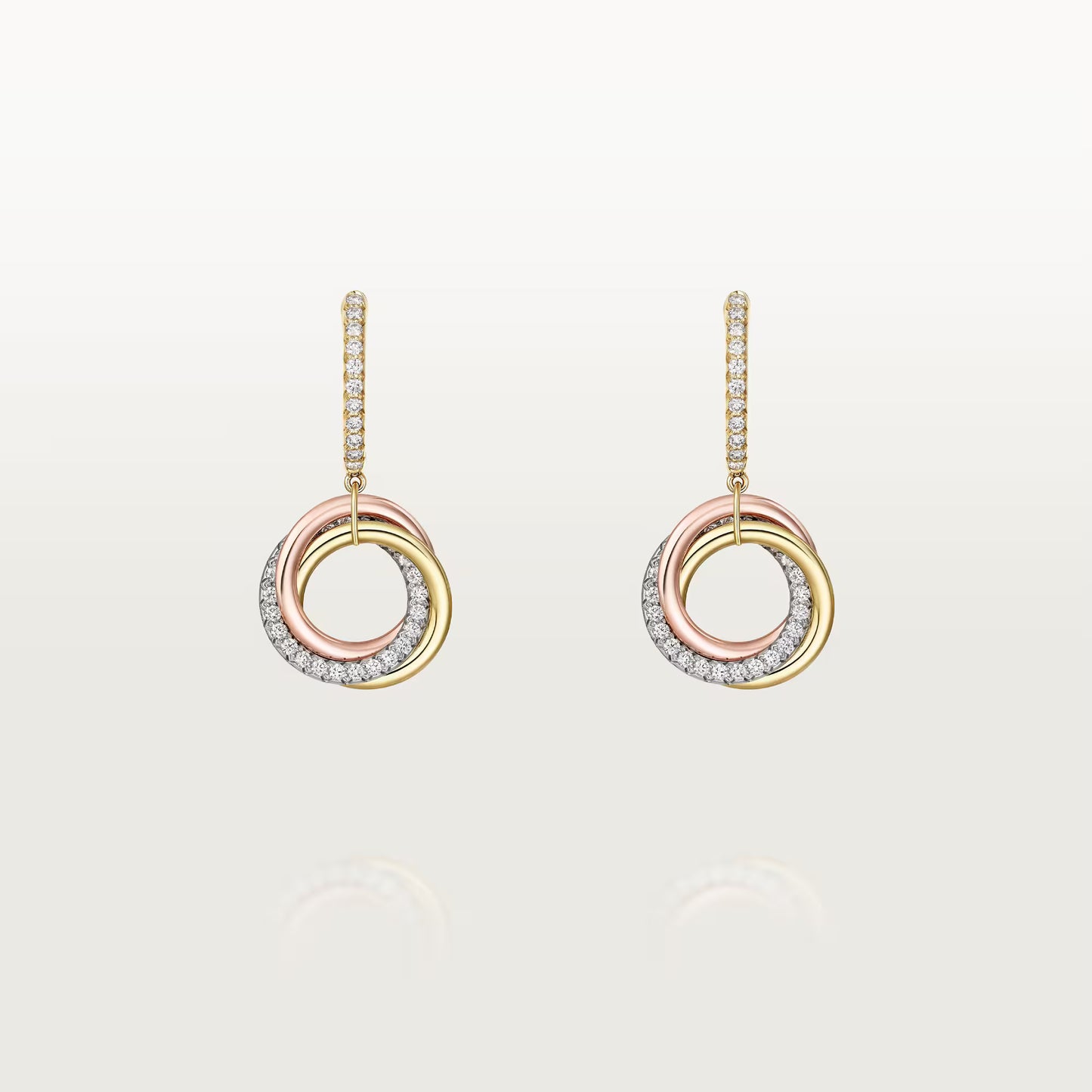Trinity Earrings Half Paved