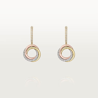 Trinity Earrings Half Paved