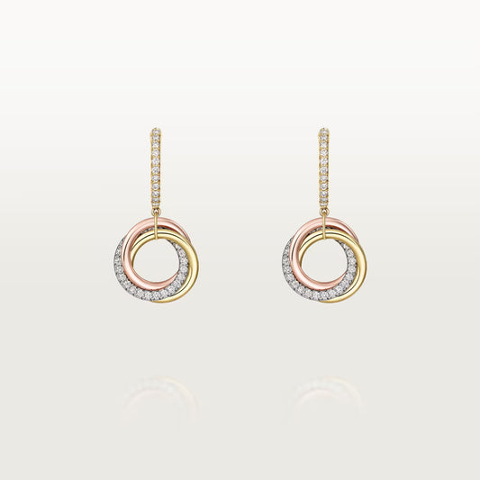 Trinity Earrings Half Paved