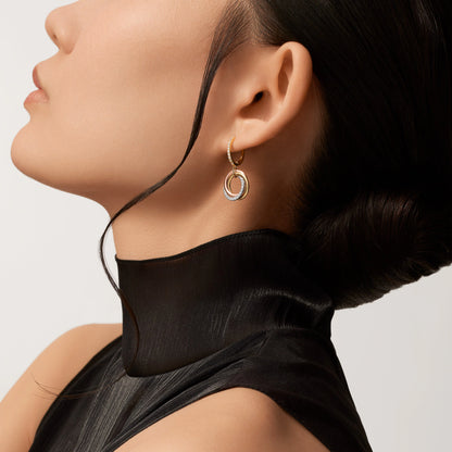 Trinity Earrings Half Paved
