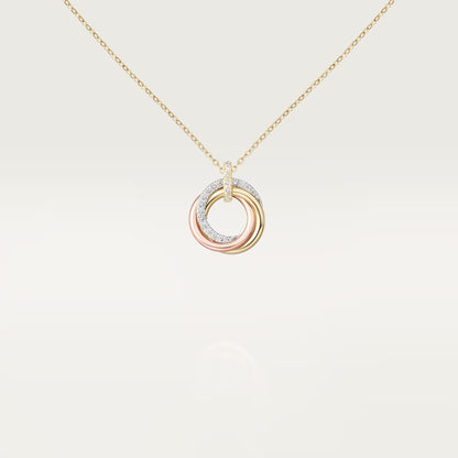 Trinity Pendant Small Half Paved Necklace
