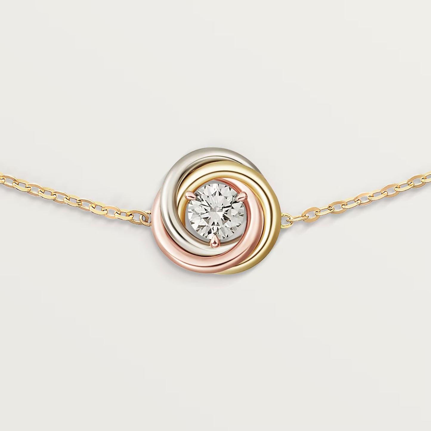 Trinity Bracelet on Chain 1 Diamond