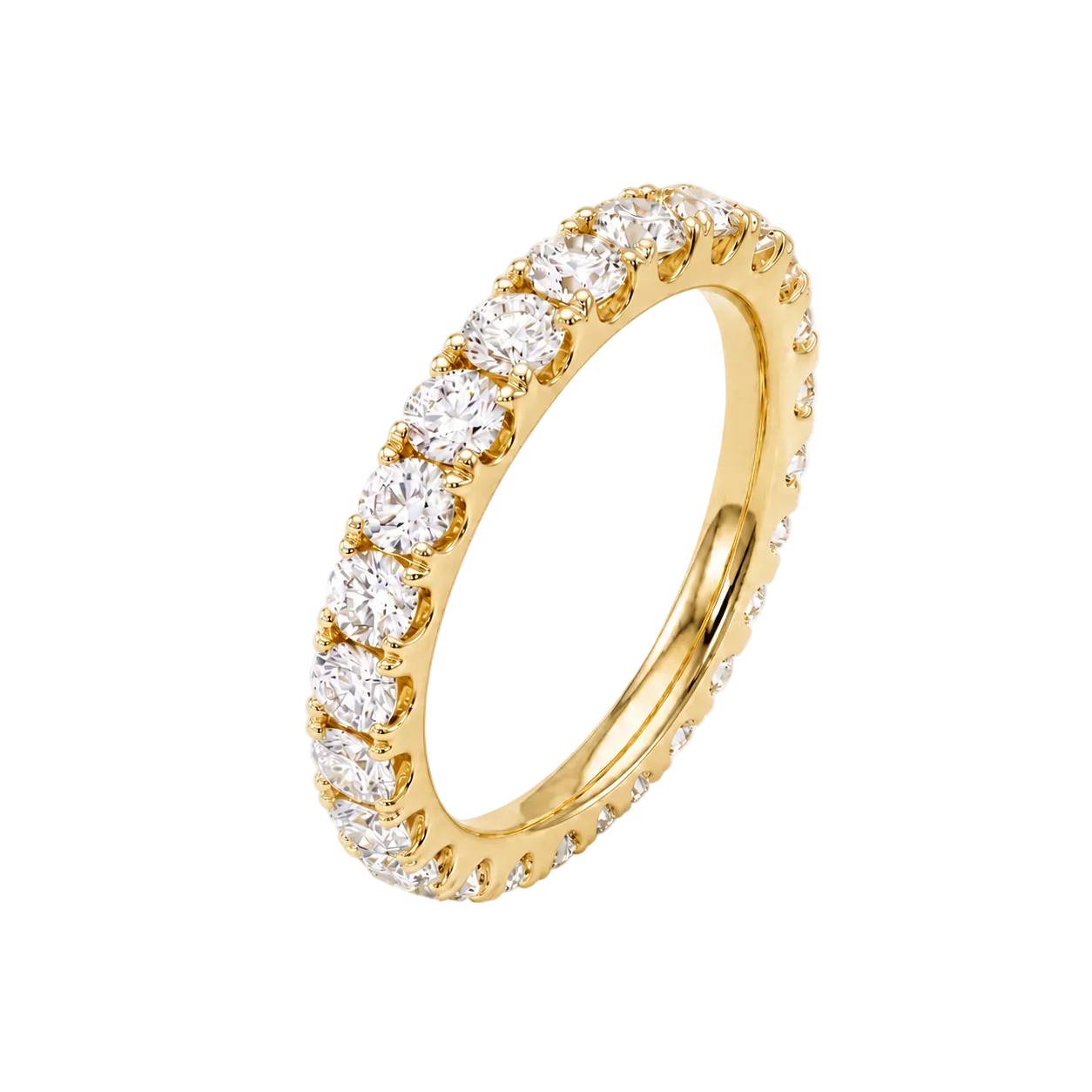 Gold eternity ring with diamonds